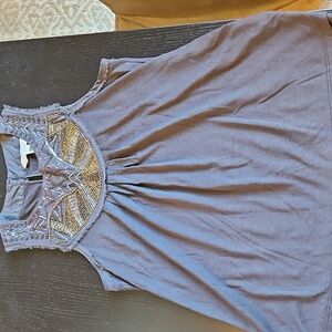 Banana Republic Heritage Gray Embellished Sleeveless Tank Top